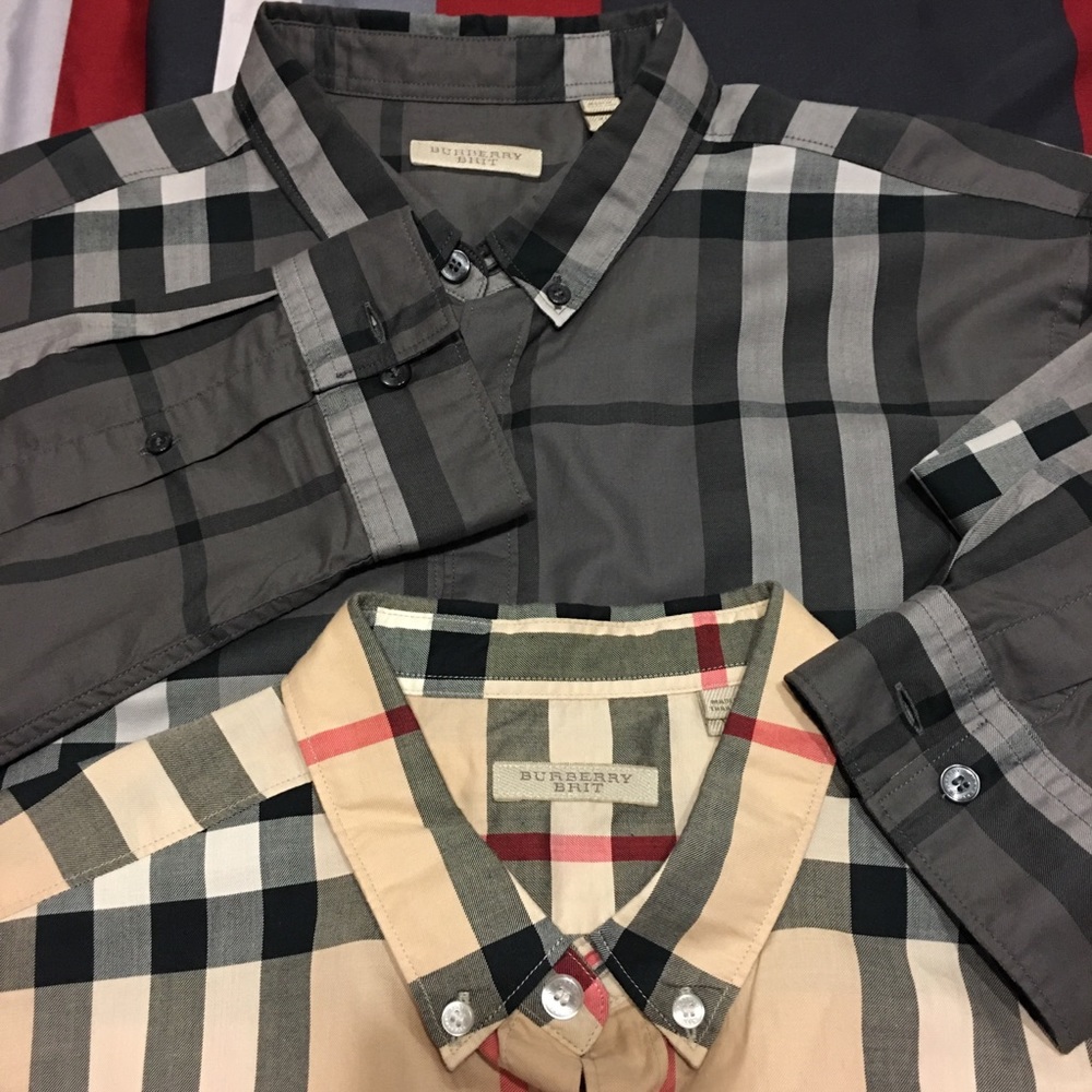 Burberry Button-Down Long Sleeve Shirts